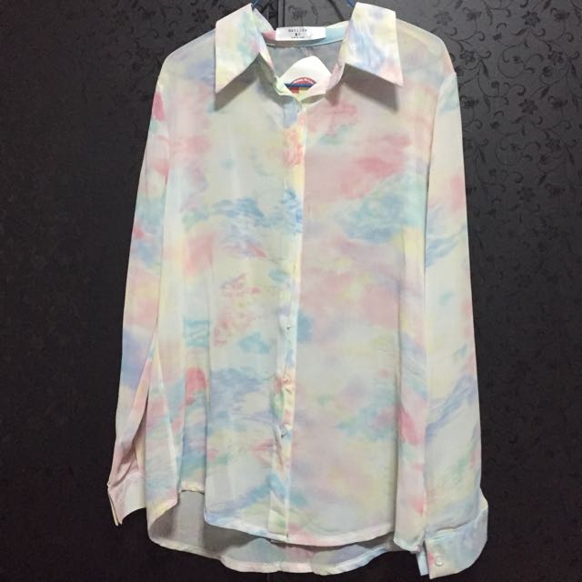 Bnwt Rainbow Pastel Blouse Women S Fashion Clothes On Carousell
