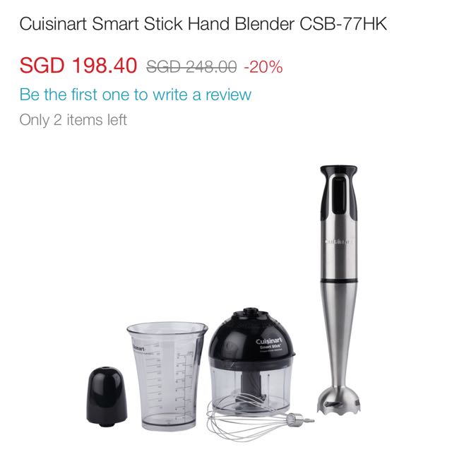 Cuisinart Smart Stick Model CSB77HK, TV & Home Appliances, Kitchen