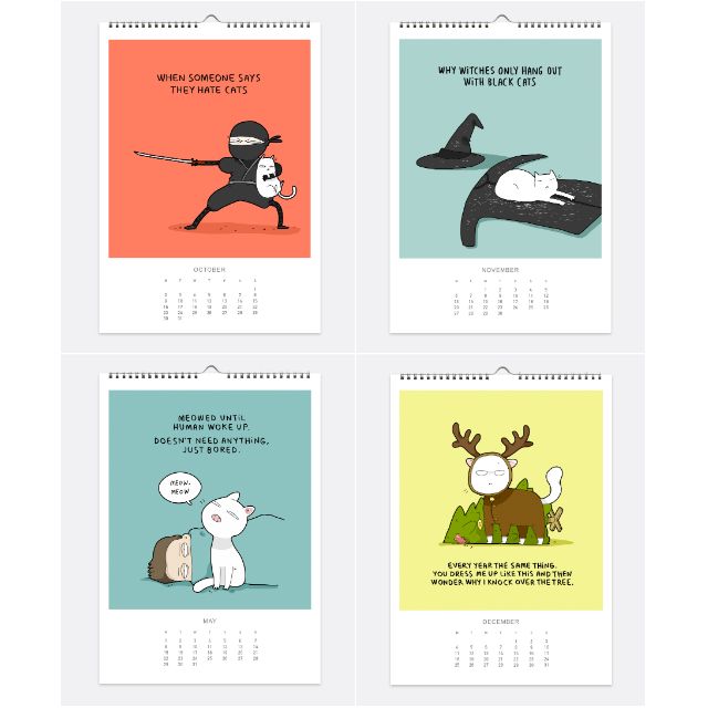 Lingvistov 2017 Cats Wall Calendar Books Stationery Magazines