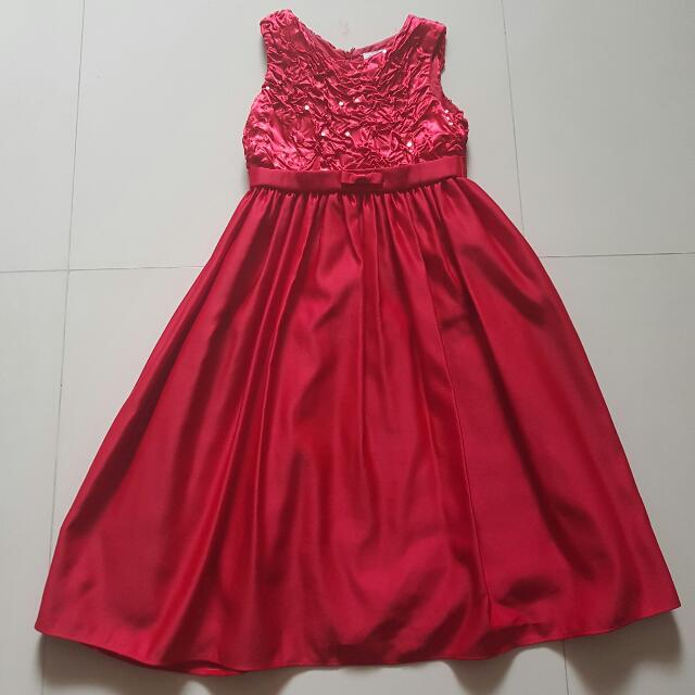 girls red sequin dress