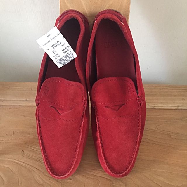 Hugo Boss Suede Loafers, Russet Red 