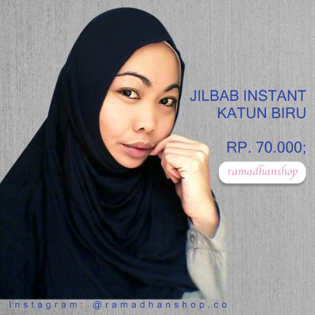 Jilbab Instant Katun Biru Olshop Fashion Olshop Muslim On Carousell