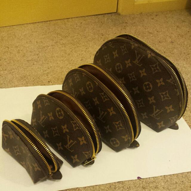 Louis Vuitton 4 Set Cosmetic Pouch REPLICA, Women&#39;s Fashion, Bags & Wallets on Carousell