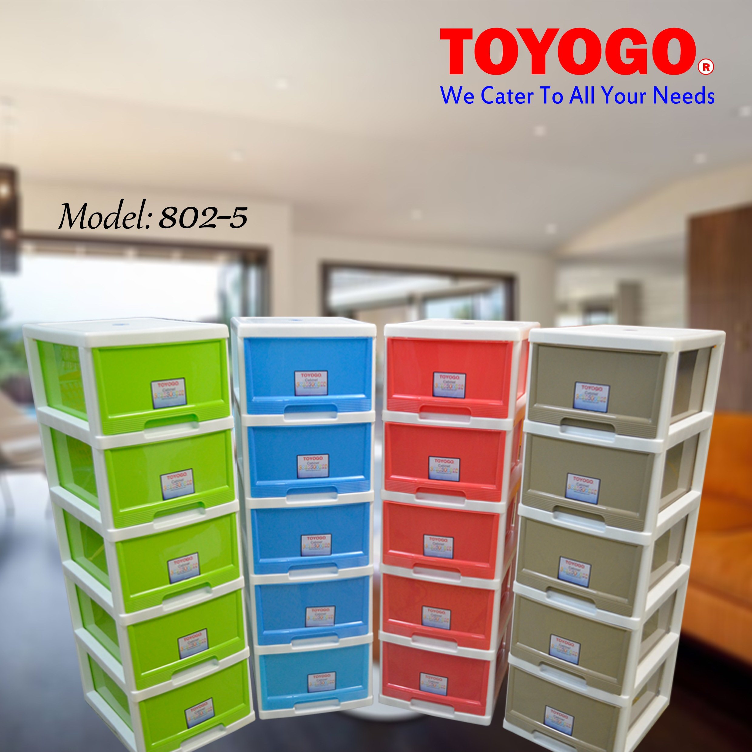 TOYOGO PLASTIC STORAGE CABINET DRAWER 5 TIER Home Furniture