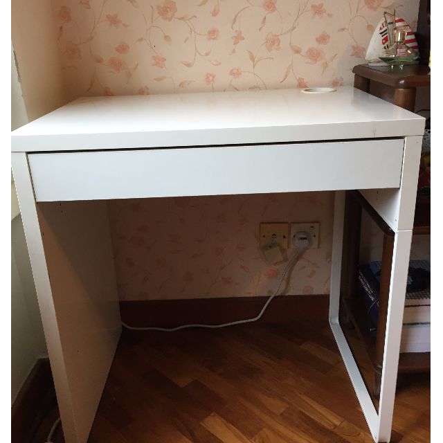 White Study Table With Single Drawer Ikea Furniture On Carousell