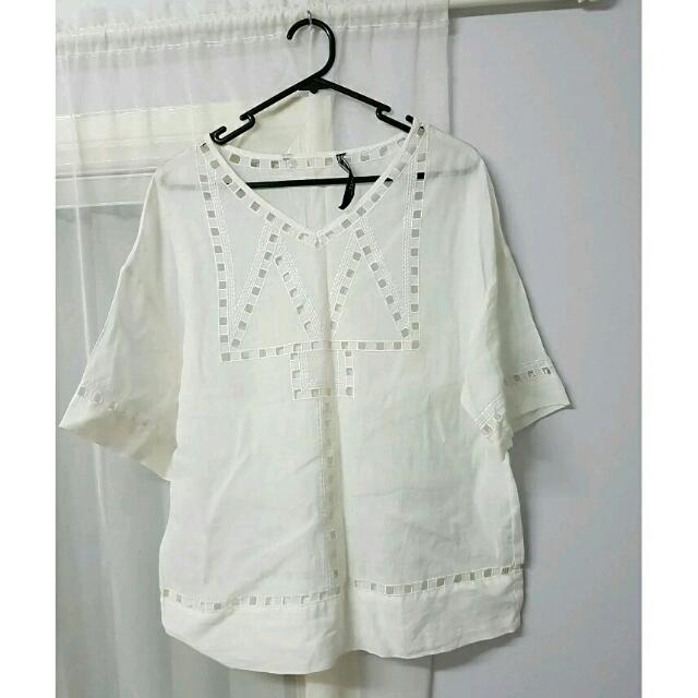 Zara White Short Sleeve Top Size Xs 6 Bnwot Women S Fashion