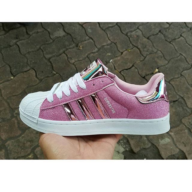 adidas superstar glitter pink