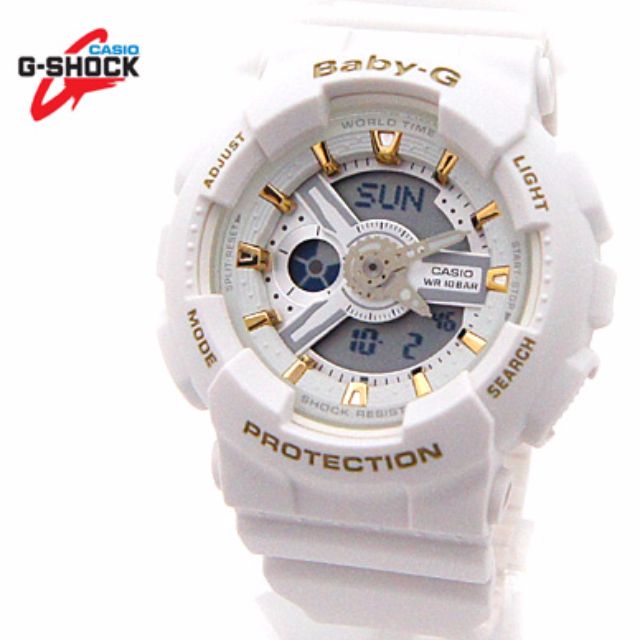 baby g watch white and gold