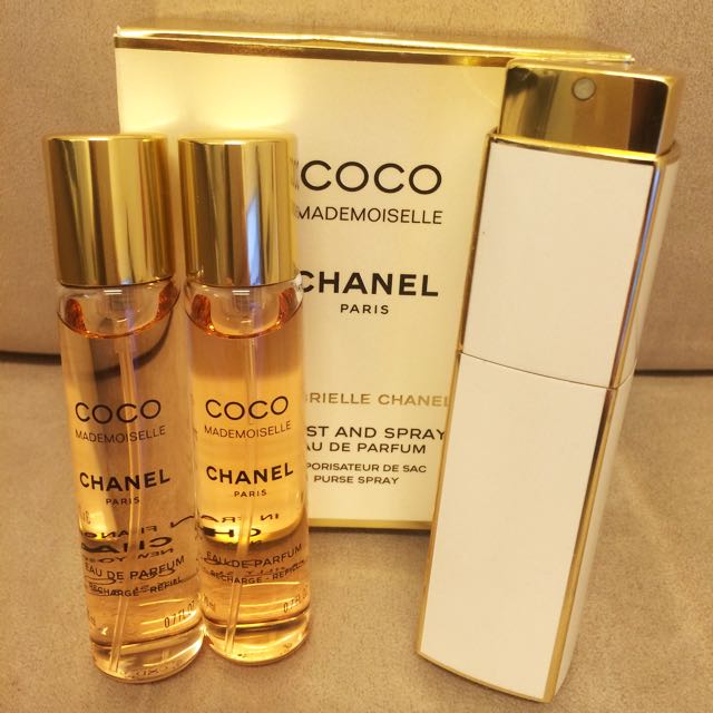 Chanel CoCo Mademoiselle Eau De Parfum （2 Refills+1 Fragrance Case),  美容＆化妝品, 沐浴＆身體護理, 沐浴及身體護理- 身體護理- Carousell