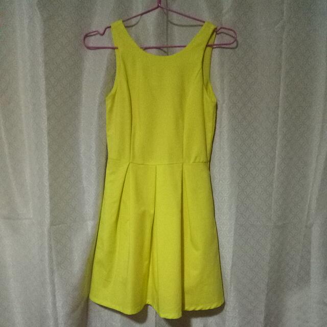 Lime Yellow Dress, Women's Fashion, Dresses & Sets, Dresses on Carousell