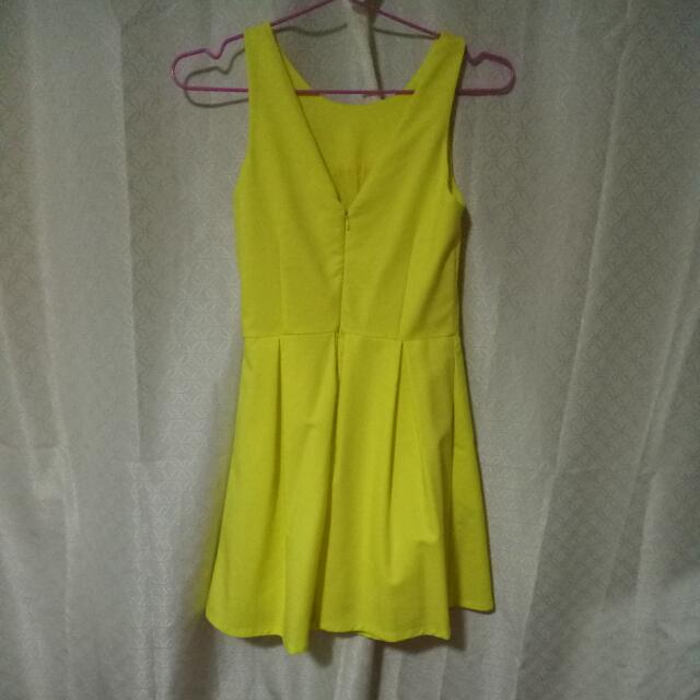 Lime Yellow Dress, Women's Fashion, Dresses & Sets, Dresses on Carousell