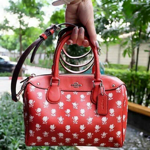 ORIGINAL COACH MINI BENNETT SATCHEL IN BADLANDS FLORAL PRINT COATED CANVAS CARMINE
