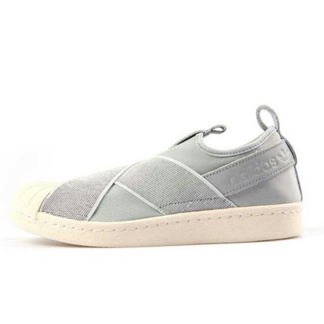 Adidas superstar slip on shop light grey
