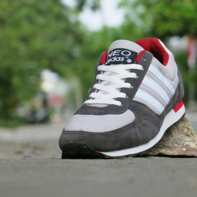 Sepatu Adidas Neo City Racer Grade Ori Abu Abu Putih Sport