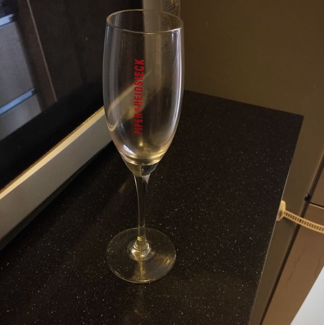 branded champagne glasses