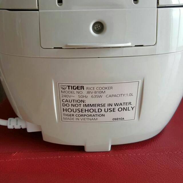 Tiger tacook rice cooker JBV-B10, TV & Home Appliances, Kitchen