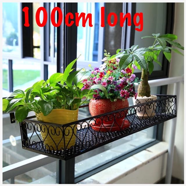 BN Flower Pot Rack Balcony Corridor Parapet Railing Basket, Furniture & Home Living, Gardening