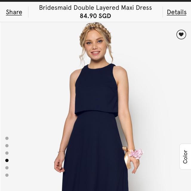 Love Zalora Bridesmaid Double Layered Maxi Dress Women s Fashion Dresses Sets Evening dresses gowns on Carousell