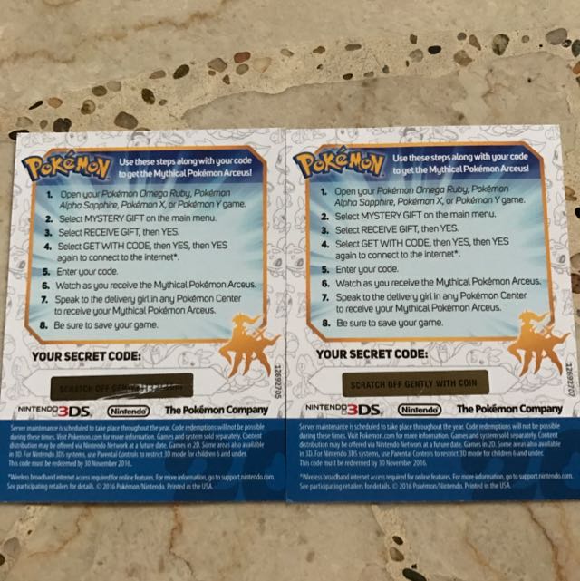 Pokemon Arceus Code, Video Gaming, Gaming Accessories, Game Gift Cards