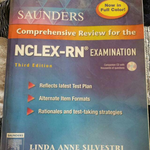 Saunder's Nclex RN Review Set (Category: Textbooks) located in Quezon City. Submitted by dranamaria88 (Listing ID 74915245, Image 1). Description: Excellent Reviewer for Nclex or local RN Purple book-Comprehensive Study Good condition Green book- Question and Answer for the study you've done on the first book Good condition Easy to understand and colorfully illustrated negotiable p2500 discounted Few lines on some pages but majority clean and int