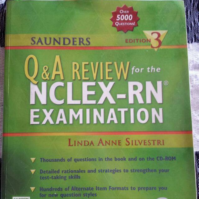 Saunder's Nclex RN Review Set (Category: Textbooks) located in Quezon City. Submitted by dranamaria88 (Listing ID 74915245, Image 3). Description: Excellent Reviewer for Nclex or local RN Purple book-Comprehensive Study Good condition Green book- Question and Answer for the study you've done on the first book Good condition Easy to understand and colorfully illustrated negotiable p2500 discounted Few lines on some pages but majority clean and int