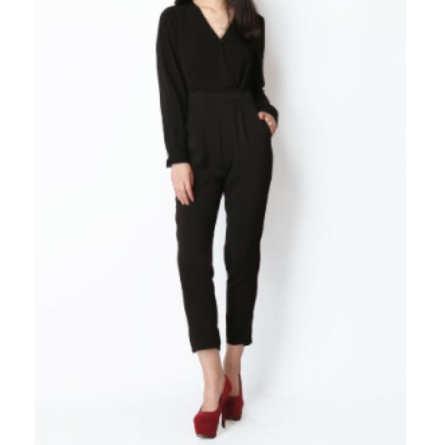 black peg leg jumpsuit
