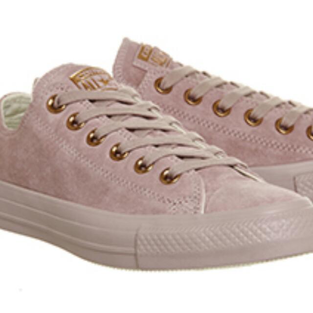 converse all star low leather trainers malted rose gold exclusive