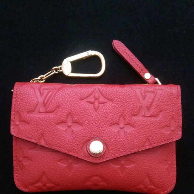 Louis Vuitton Cherry Red Empreinte Key Pouch with Box For Sale at