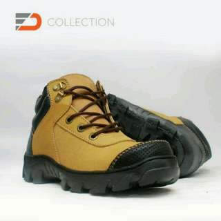 Sepatu Boots Safety Kulit Sapi Asli Am09