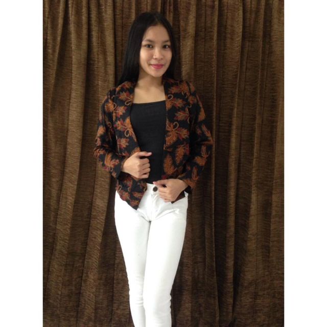 Blazer Atmosfer Doby Bolero Atasan Baju Batik Wanita Kardigan