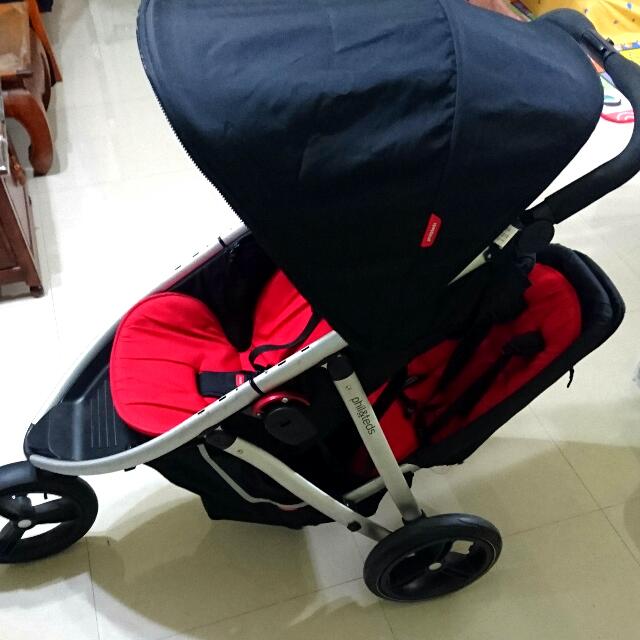 double stroller red and black