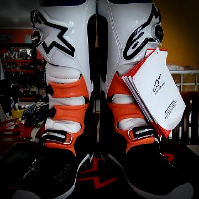 Sepatu Cross Alpinestars Tec7 2017 Orange Black Blue White Spesial Promo Motor Di Carousell