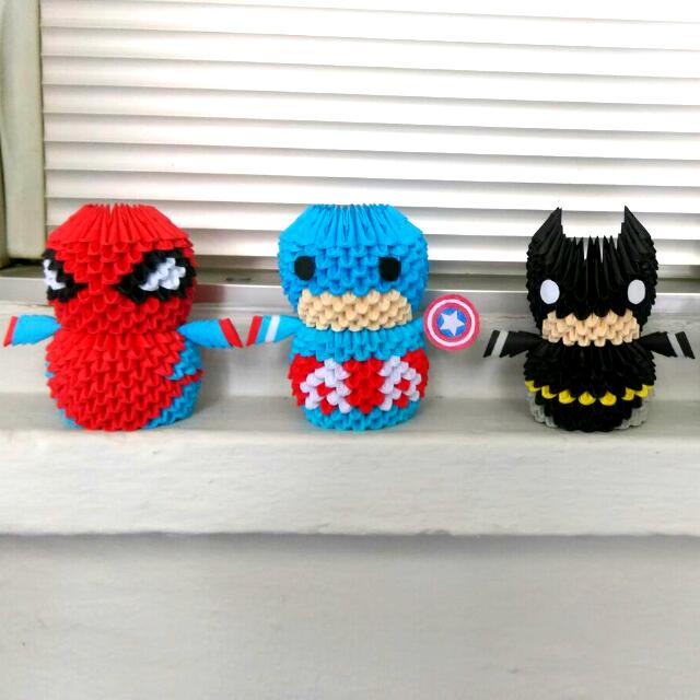 3d Origami Superhero 9cm Design Craft On Carousell