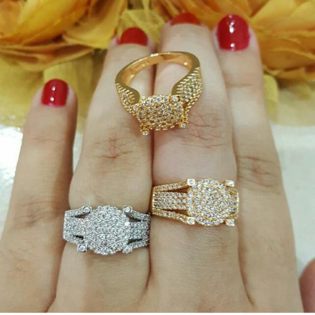 Cincin Vier Lapis Emas 18k Size 6 7 8 Olshop Fashion Olshop