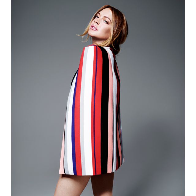 LINDSAY LOHAN X LAVISH ALICE Multi Stripe Print Collarless Cape Blazer Size 6 Women s Fashion Clothes on Carousell