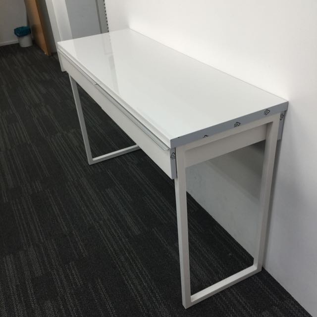 Besta Burs Desk White With Drawers Furniture On Carousell