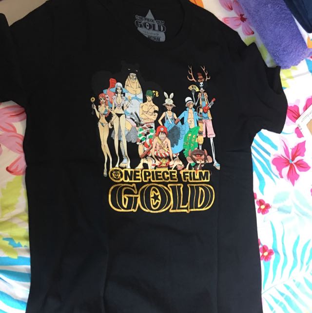 One Piece Film Gold T Shirt Authentic Men S Fashion Tops Sets Tshirts Polo Shirts On Carousell