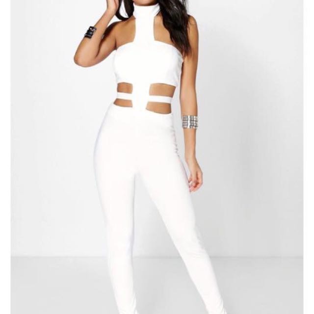 boohoo white jumpsuit