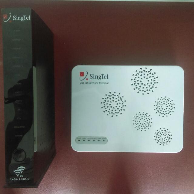 Used Singtel Aztech Fg7003grv Ac Router With Singtel Optical Network Terminal I 240g D Electronics Computer Parts Accessories On Carousell