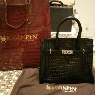 Kwanpen, Bags, Flawless Rare Kwanpen Vintage Reptiletweed Handbag