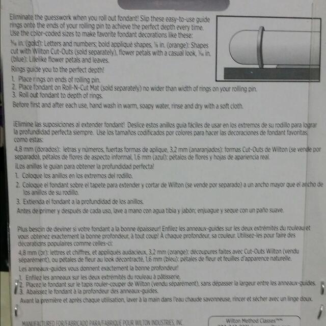 Brand New Wilton Rolling Pin Guide Rings, TV & Home Appliances, Kitchen