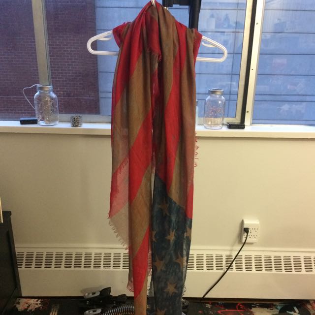 Free People American Flag Scarf Women S Fashion Accessories On Carousell