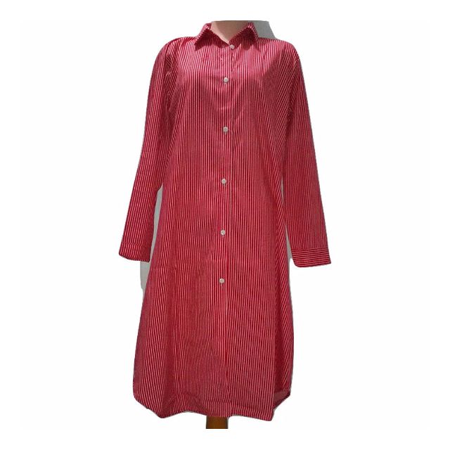 Oryza Long Shirt Stripe Red Tunik Salur Merah Olshop Fashion Olshop Wanita Di Carousell