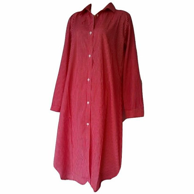 Oryza Long Shirt Stripe Red Tunik Salur Merah Olshop Fashion Olshop Wanita Di Carousell