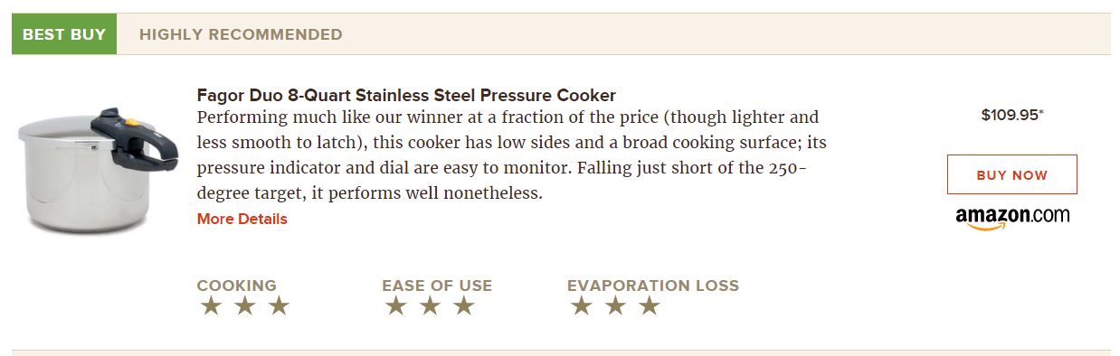 Fagor duo 6 quart pressure cooker online