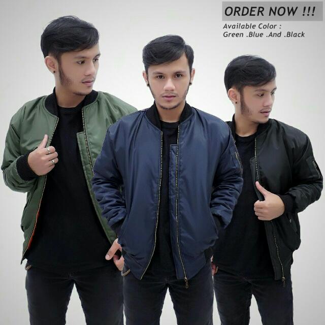 Jaket Bomber Polos Olshop Fashion Olshop Pria On Carousell
