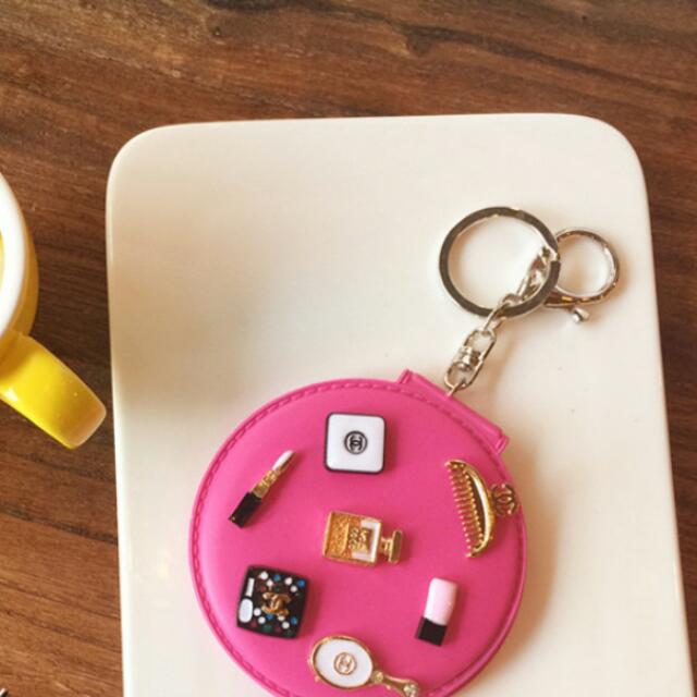 Preorder Inspired By Chanel Hot Pink Mirror Keychain Bag Charm