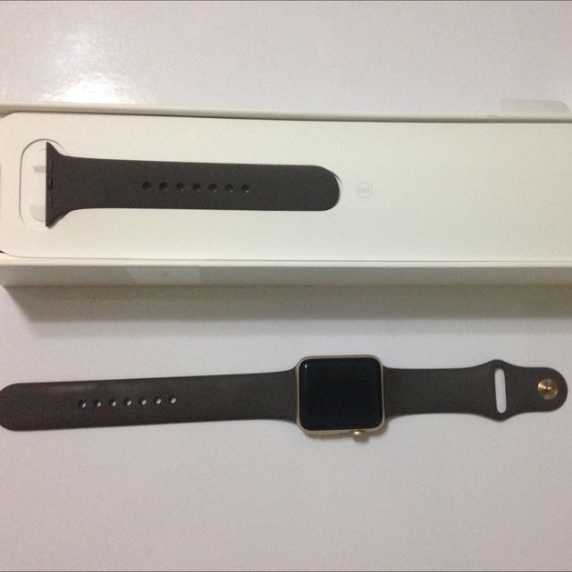 Apple Watch Series 2 42mm- Gold Alum Case with Cocoa Sp band ...