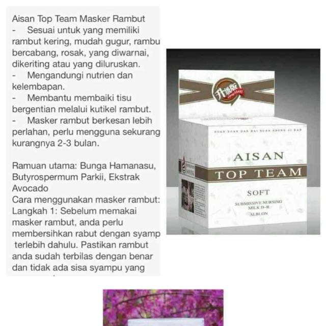 Aisan Top Team Hair Mask Health Beauty Hair Care On Carousell