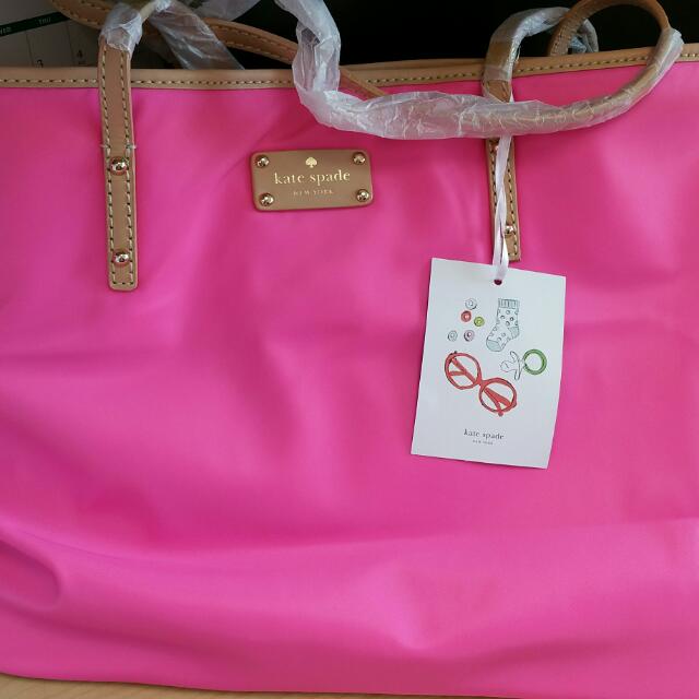 Pink kate spade diaper bag hot sale